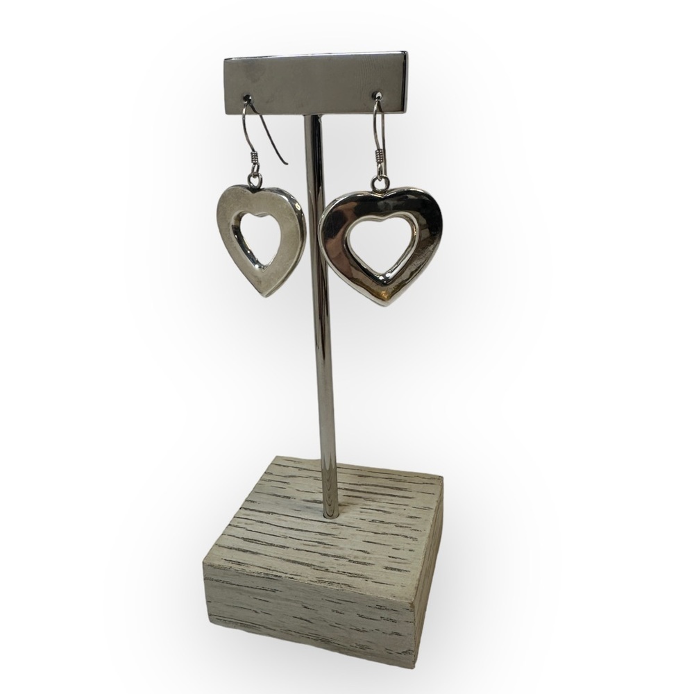 925 Heart dangle earrings